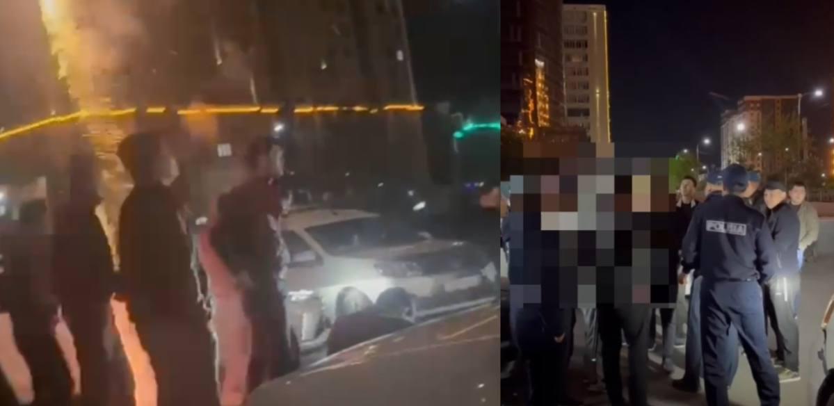 За запуск фейерверков во дворе домов задержали молодых людей в Шымкенте