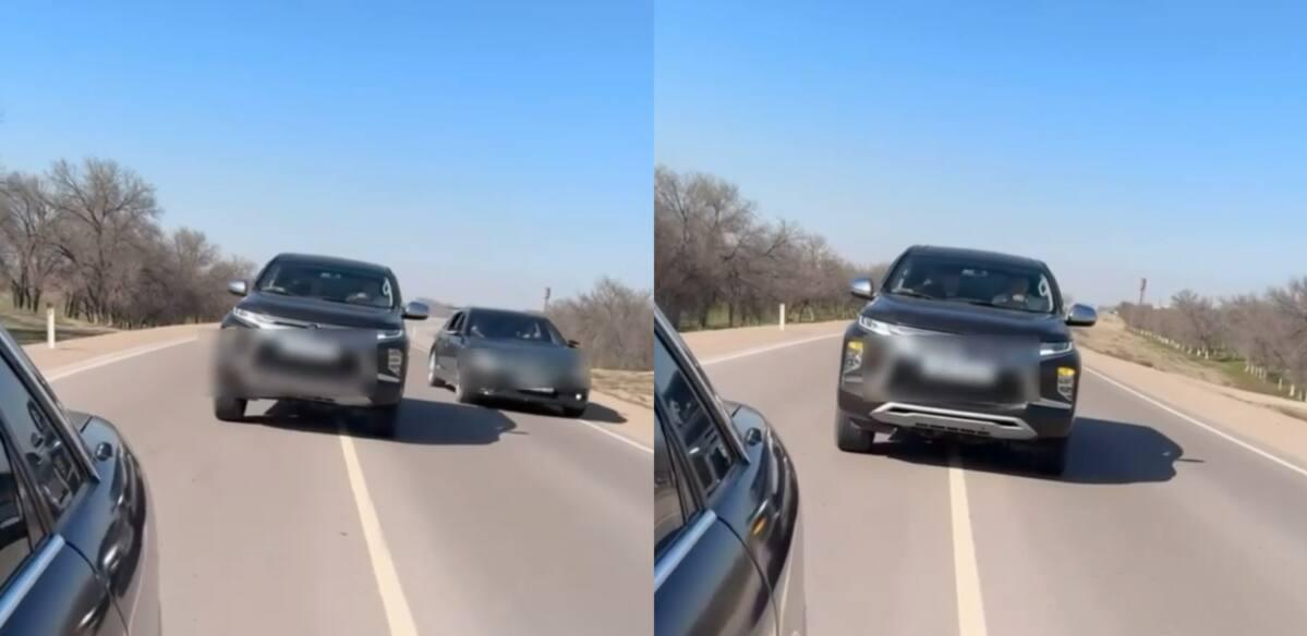 Свадебный кортеж устроил беспредел на дороге в Жамбылской области