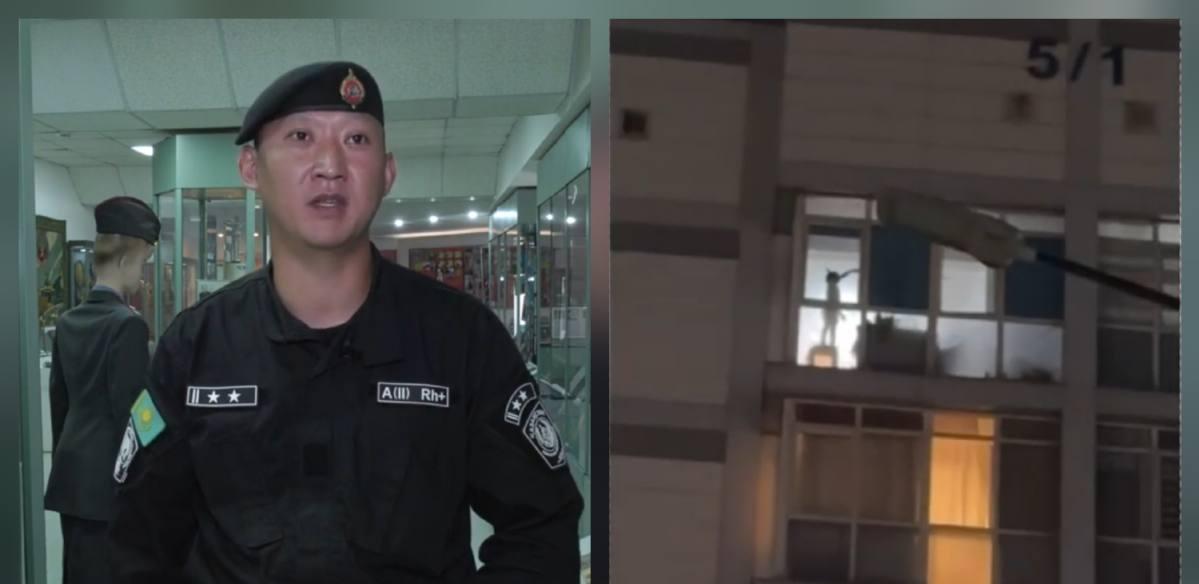 Боец СОБРа спас ребенка в Алматы