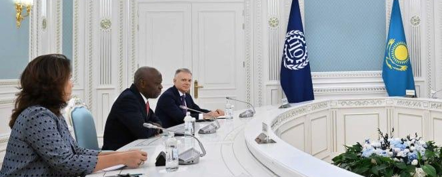 Токаев встретился с  Генеральным директором международной организации труда Жильбером Унгбо