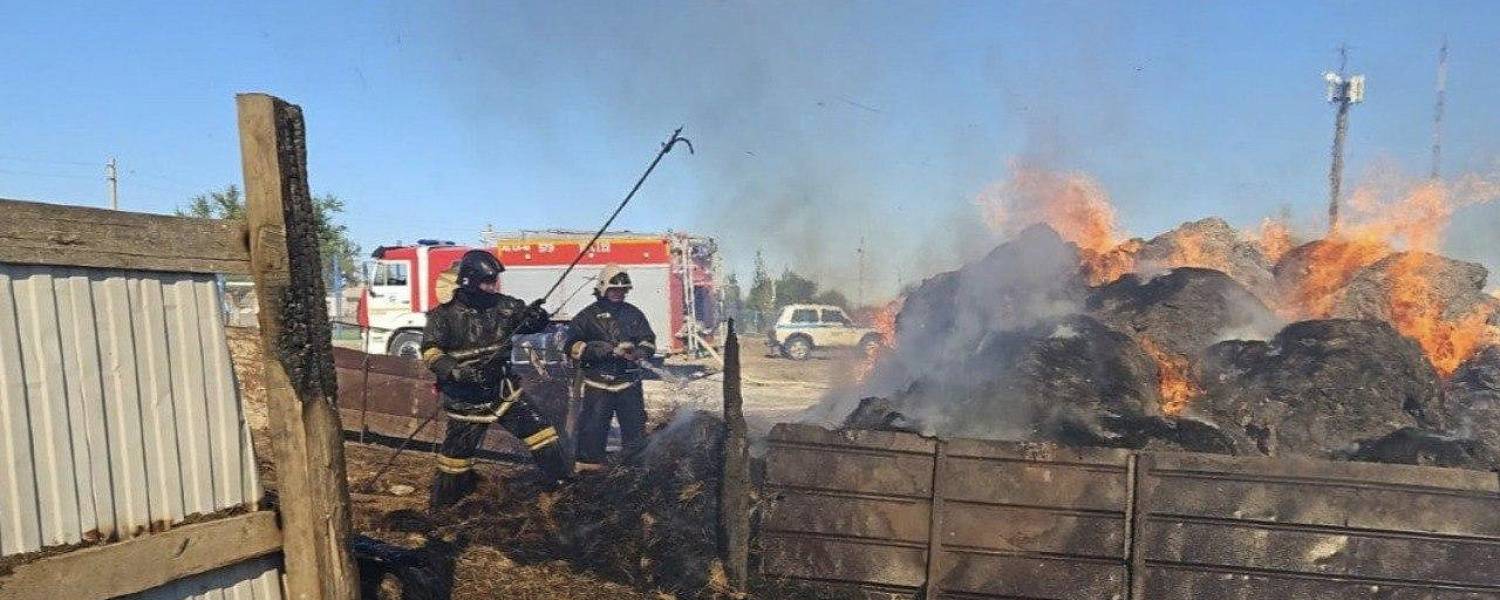 За сутки в Актюбинской области сгорело 57 тонн сена 